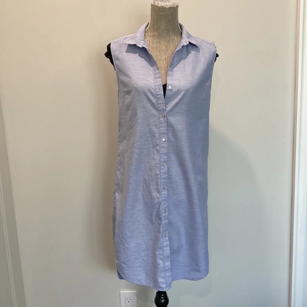 H&M Blue Button Down Tunic Dress Medium​​​ - Picture 3 of 15